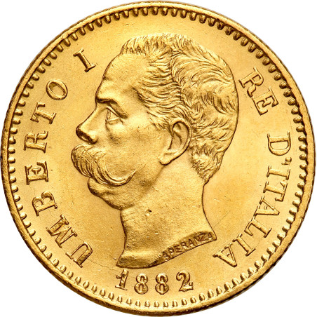 Złota Moneta 20 Lirów Włochy 1879 - 1897 r