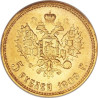 Złota moneta 5 rubli Mikołaj II
