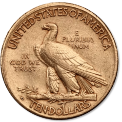 Złota moneta 10 dolarów "Indianin" 1908-1933 r