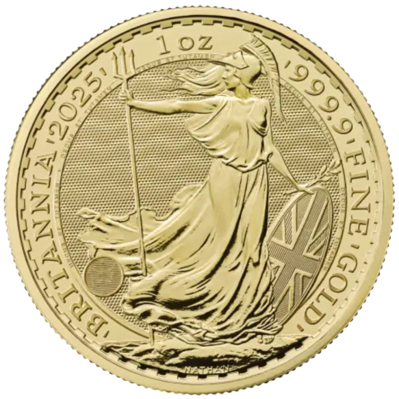 Złota moneta 1 uncja Britannia 2025 r Karol III