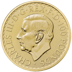 Złota moneta 1 uncja Britannia 2025 r Karol III