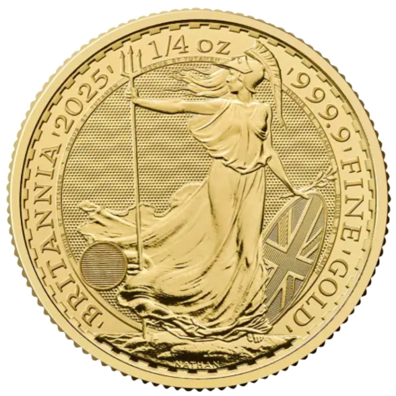 Złota moneta 1/4 uncji Britannia 2025 r Karol III