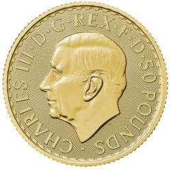 Złota moneta 1/2 uncji Britannia 2025 r Karol III