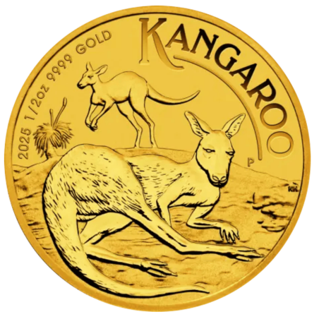 Złota moneta 1/2 uncji Australijski Kangur 2025 r