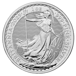 Srebrna moneta 1 uncja x25 Britannia Karol III 2025