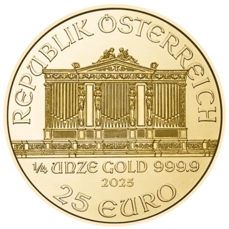 Złota moneta 1/4 uncji Wiedeński Filharmonik 2025 r