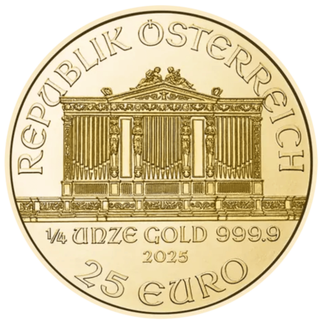 Złota moneta 1/4 uncji Wiedeński Filharmonik 2025 r