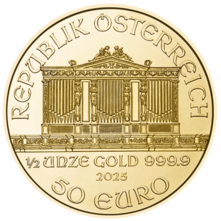 Złota moneta 1/2 uncji Wiedeński Filharmonik 2025 r