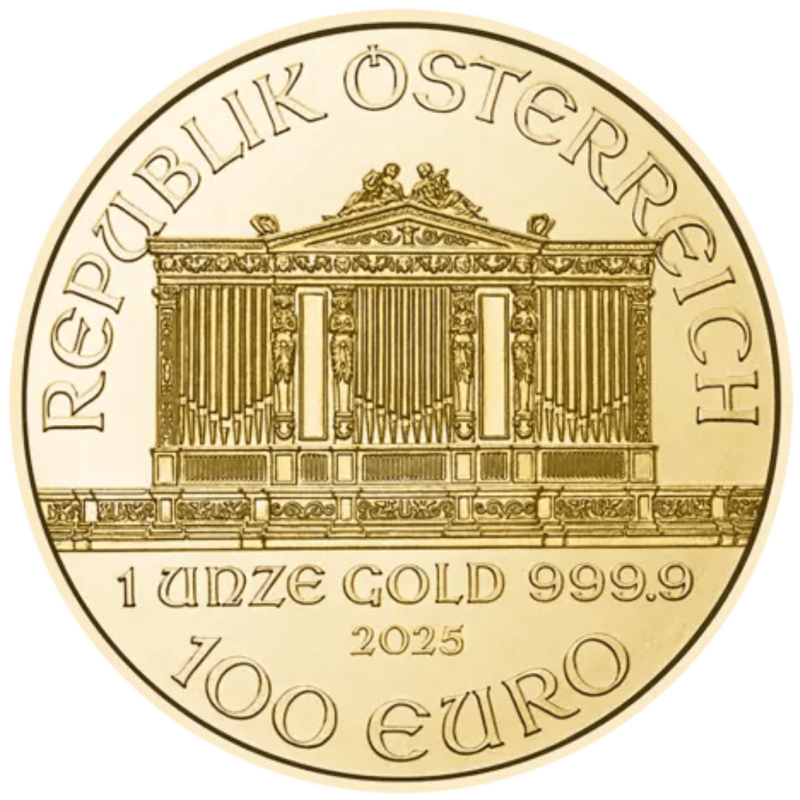 Złota moneta 1 uncja Wiedeński Filharmonik 2025 r