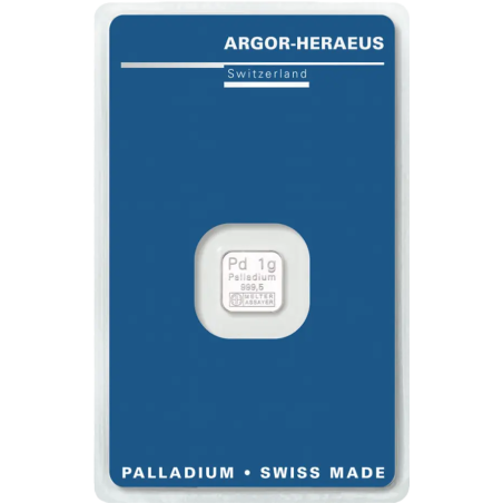 Sztabka palladu 1 gram ARGOR-HERAEUS LBMA