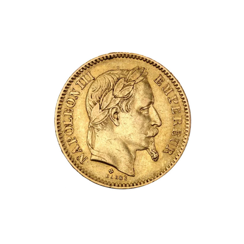 Złota Moneta 20 Franków Francja Napoleon III z wieńcem 1861 - 1870r