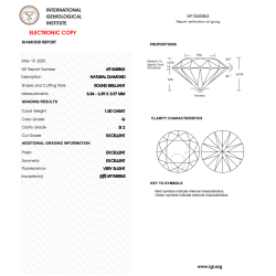 Diament Naturalny Brylant 1,00 ct G Si2 IGI