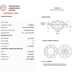 Diament Naturalny Brylant 1,00 ct G Si2 IGI
