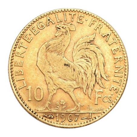 Złota moneta 10 Franków Francja 1899-1914 r.