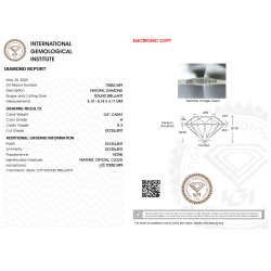Diament Naturalny Brylant 0.51 ct H SI2 IGI