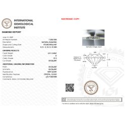 Diament Naturalny Brylant 0.51 ct G VS2 IGI