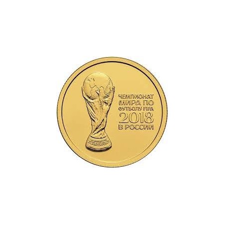 Złota moneta 1/4 uncji 50 rubli Rosja 2018 r Mundial