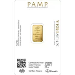 Sztabka Złota 2,5 grama  PAMP LBMA