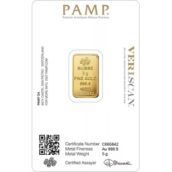 Sztabka Złota 5 gramów  PAMP LBMA