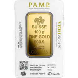Sztabka Złota 100 gramów  PAMP LBMA