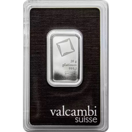 Sztabka platyny 20 gramów VALCAMBI