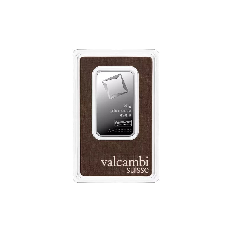 Sztabka platyny 50 gramów VALCAMBI