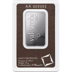 Sztabka platyny 50 gramów VALCAMBI